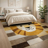 Patchwork Cartoon Lion Kids Area Rug