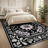 Pink Blossom Floral Medallion Area Rug