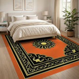Vibrant Orange Persian Medallion Orange Area Rug