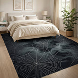 Misty Spider Web Black White Area Rug