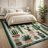 Southwestern Multi-color and Patterns Southwestern Cactus Garden Area Rug