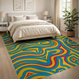 Vibrant Wavy Lines Geometric Modern Area Rug