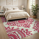 Exquisite Red Floral Medallion Persian Rug