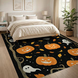 Whimsical Halloween Pumpkins Ghosts Area Rug