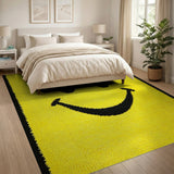 Cheerful Yellow Smiley Face Shag Rug