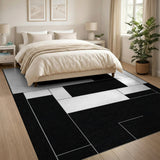 Geometric Modern Bold Black White Geometric Area Rug