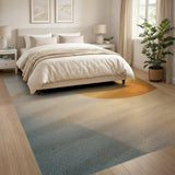 Abstract Wave Beige Area Rug