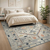 Heritage Tribal Geometric Beige Beige and Neutral Area Rug