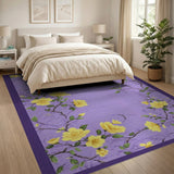 Purple Forsythia Floral Area Rug
