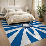 Coastal Navy Lighthouse Beam Area Rug