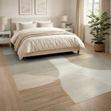 Modern Beige Abstract Organic Shapes Area Rug