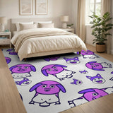 Adorable Pink Cartoon Puppy Area Rug