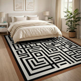 Intricate Geometric Maze Area Rug