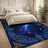ODIKA Celestial Lightning Washable Rug - Low Pile Non-Slip Area Rug