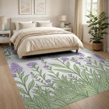 Purple Floral Meadow Area Rug