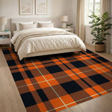 Orange Bold Orange Black Buffalo Plaid Area Rug