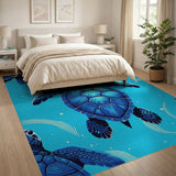Sea Turtle Blue Teal Area Rug