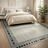 Geometric Modern Black and White Black White Dotted Geometric Area Rug