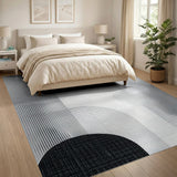 Geometric Modern Black White Halftone Geometric Area Rug