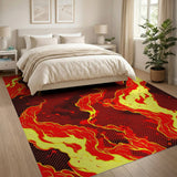 Blazing Flames Abstract Area Rug