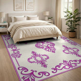 Purple Ornate Floral Vintage Area Rug