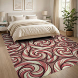 Whimsical Candy Cane Swirl Area Rug