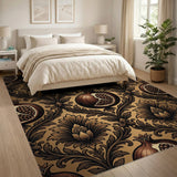 Pomegranate Damask Pattern Area Rug