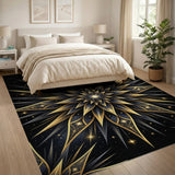 Gold Starburst Mandala Area Rug