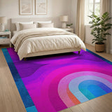 Vibrant Arched Waves Multi-Color Area Rug