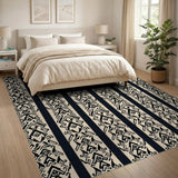 Heritage Tribal Black White Geometric Rug