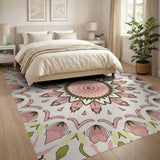 Pink Pink Mandala Floral Area Rug