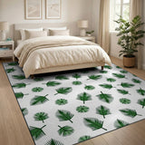 Green Palm Frond Scatter Area Rug