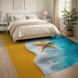 Golden Starfish Coastal Beach Rug