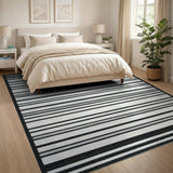Bold Black White Striped No. 10 Area Rug