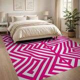 Pink Bold Pink Geometric Maze Area Rug