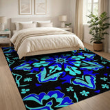 Teal Blue Persian Star Mandala Rug