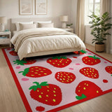 Playful Pixel Strawberry Area Rug