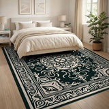 Ornate Black and White Ornate Black White Persian Mandala Rug