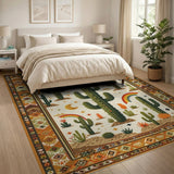 Multi-color and Patterns Southwestern Cactus Rainbow Desert Rug
