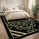 Art Deco Gold Geometric Area Rug