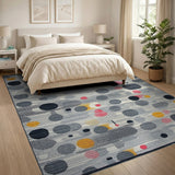 Abstract Geometric Circles Area Rug Multi-Color