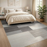 Modern Geometric Neutral Striped Area Rug