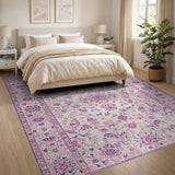 Purple Traditional Persian Floral Area Rug