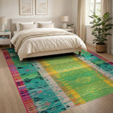 Vibrant Multi-Color Geometric Tribal Rug