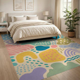 Vibrant Abstract Multi-Color Washable Area Rug