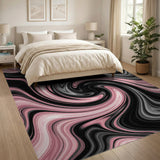 Pink Swirl Pink Swirl Abstract Area Rug