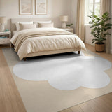 Minimalist White Organic Blob Beige Area Rug