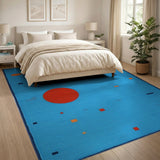 Modern Geometric Abstract Blue Area Rug