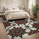 Southwestern Starburst Feather Multi-Color Area Rug