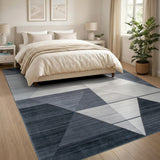 Geometric Modern Grey Modern Geometric Grey Triangle Area Rug